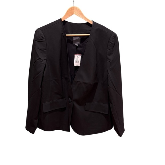 The Limited Womens Black One Button Blazer Size 18 Lined Stretch Career - Picture 2 of 12
